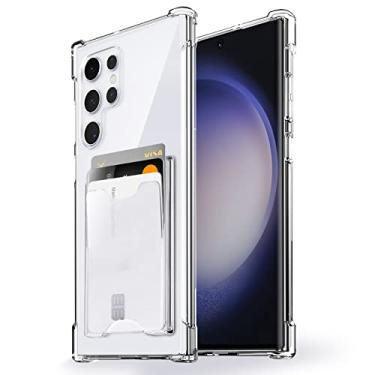 Imagem de Shields Up Capa para Galaxy S23 Ultra, capa para Samsung S23 Ultra, capa carteira minimalista com suporte para cartão, capa protetora fina de TPU (poliuretano termoplástico) macio à prova de choque para Samsung Galaxy S23 Ultra - transparente