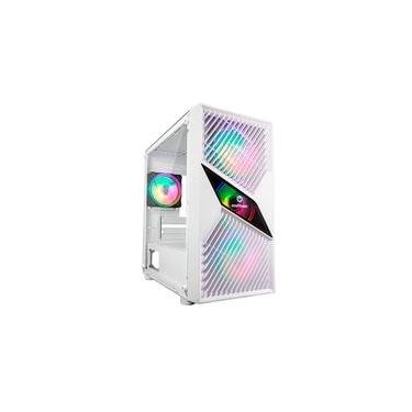 Imagem de Gabinete Gamer ONE POWER Fractal, Mid Tower, M-ATX, Lateral em Vidro Temperado, Sem FANs, Branco - CC-201W