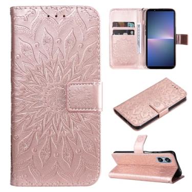 Imagem de Sunflower Printing Design PU Leather Flip Wallet Lanyard Protective Case for Sony Xperia 10 VI 2024 (Color : Rose Gold, Size : For Xperia 10 VI)
