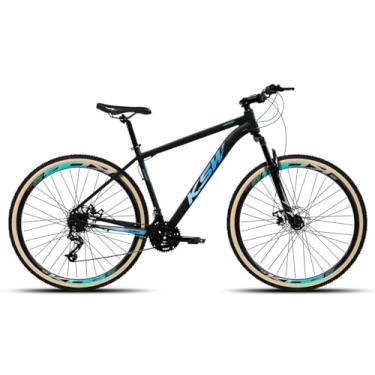 Imagem de Bicicleta Aro 29 KSW XLT 1x9v com 9 Marchas Pedivela Single Coroa Unica de 1v Catraca 9V 11/36 Dentes Freio Hiudraulico e Garfo de Suspensão Com Trava,15,Preto Azul