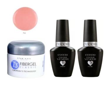 Imagem de Kit prep passo1+fuse passo2+gel star nail pink t3 28g cuccio