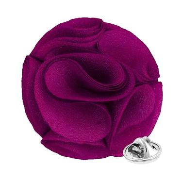 Imagem de Vittorio Vico Broche de lapela formal de flor rosa para homens - broche de rosa, flor de rosa para homens, 2.5" (6.36CM), Poliéster, Não aplicável
