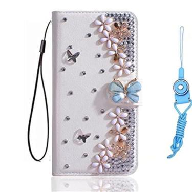 Imagem de Capa protetora para Motorola Moto Edge 50 Fusion, carteira de couro brilhante feita à mão, alça de pescoço, suporte, fecho magnético, para Motorola Edge 50 Fusion (tamanho 33)