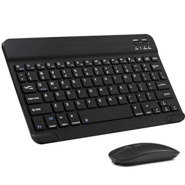 Imagem de Kit Teclado e Mouse sem fio Com Conex USB e Bluetooth 3.0 Recarregavel Para Tablet/Ipad - Alamo (PRETO)