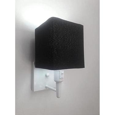 Imagem de Arandela Quadrada com Inter Liga e Cúpula Tecido, Vivare Iluminação, Arandela Parede2019 BRPR, Branco, Pequeno