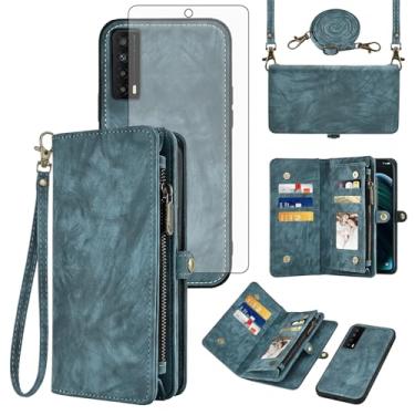 Imagem de Asuwish Capa de telefone para TCL Stylus 5G 2022 com zíper carteira magnética destacável com protetor de tela de vidro temperado alça transversal alça flip suporte para cartão TLC Stylo G5 6.81 T779W