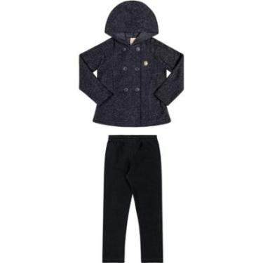 Imagem de Conjunto Infantil Menina Inverno Casaco Boucle Molicotton E Calça Moletom Tam 4 a 14 - Angerô-Feminino