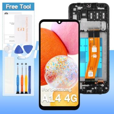 Imagem de [Versão dos EUA] Tela de substituição para Samsung Galaxy A14 4G SM-A145M SM-A145P SM-A145R 16.8 cm LCD Display Touch Digitalizador com moldura (não para A14 5G)