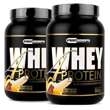 Imagem de Combo 2 Unidades - Whey 4 Protein 900g - Pro Corps (900g, Banana com Canela)