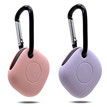 Imagem de (2 unidades) Capas para Samsung Galaxy SmartTags, Capa protetora de borracha macia premium antiarranhões, leve, adequada para Galaxy SmartTags/SmartTag+ Plus (lavanda + rosa)