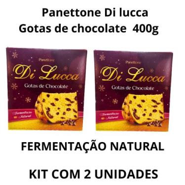 Imagem de Kit C/ 2 Panettone Di Lucca 400G C/ Gotas De Chocolate - Fermentação N