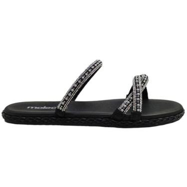 Imagem de Tamanco Rasteira Feminino Casual Dia a Dia com Strass Conforto Moleca 5452.141