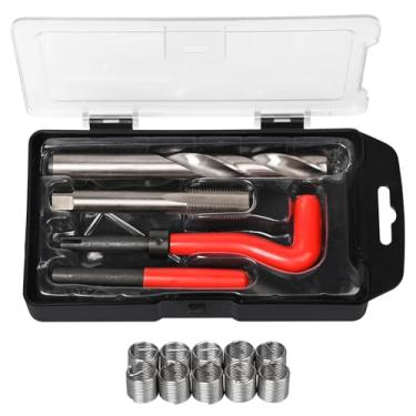 Imagem de 15 peças de inserções de rosca M14x1,5 Kit sortido de acessórios de reparo de rosca fêmea, kit de reparo de rosca de vela de ignição, kit de reparo de helicóptero de broca, ferramenta de reparo de