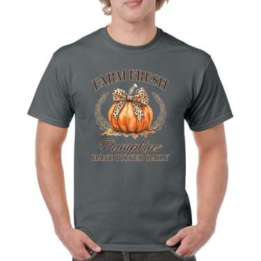 Imagem de Camiseta masculina fofa Farm Fresh Pumpkins outono estação aconchegante festival labirinto de milho Dia de Ação de Graças Peru Dia de Ação de Graças Outono, Carvão, 5G