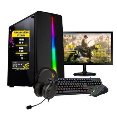 Imagem de Pc Gamer Completo Intel i5 4º Geração GTX 1050 Memória 8GB Hd 1TB - AM