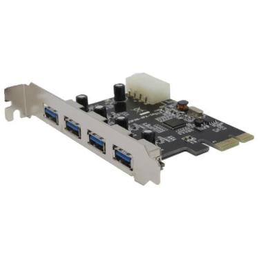 Imagem de Placa Controladora Pci Express 1x Pci-E Com 4 Portas USB 3.0 Dp-43 - X