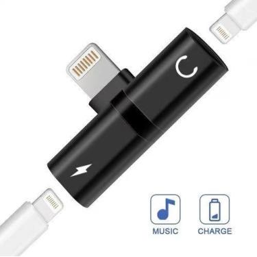 Imagem de Adaptador Duplo Para Carregar + Fone Lightning - Eletrônica Castro