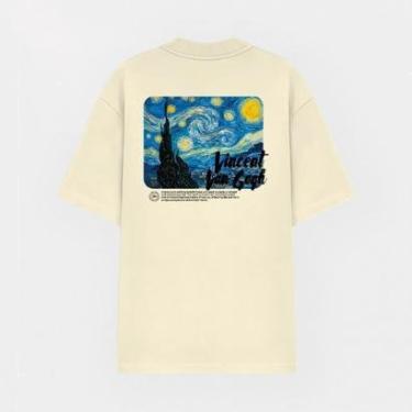 Imagem de Camiseta Estampada Abstract Streetwear Over Noite Estrelada Van Gogh-Unissex