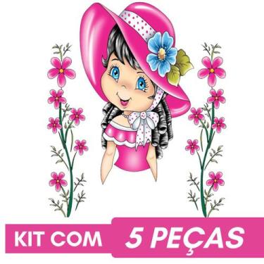 Imagem de Pano De Prato Para Fazer Saia Crochê Boneca Tina Com Glitter Kit Com 5