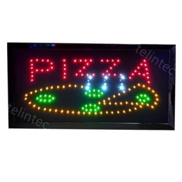 Imagem de 110v painel de led letreiro placa luminoso PIZZA LED PISCAR - tltled
