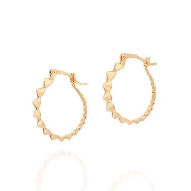 Imagem de Brincos banhado ouro 3x 24k 18k e 22k femininos argola rommanel spikes