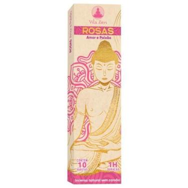 Imagem de Incenso Natural Vila Zen Rosas Puro Caixa Com 10 Varetas - Lua Mística