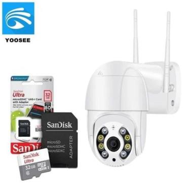 Imagem de Câmera Segurança Ip Prova D'água Audio Icsee + Cartão 32gb - Wi-Fi Sma