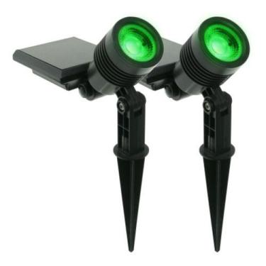 Imagem de Kit 2 Espeto Refletor Led Spot Solar Externo Jardim 10lm - ECOFORCE, V