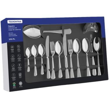 Imagem de Faqueiro Tramontina Inox 101 Peças Zurique 66986030, Inox, 101