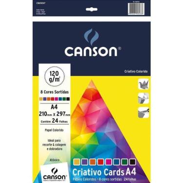 Imagem de Bloco Criativo Cards A4 24 Folhas Colorido 120 g/m²  - Canson