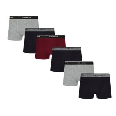 Imagem de Kit Com 6 Cuecas Boxer Infantil Algodão Cotton Selene, Sortido, M