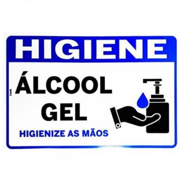 Imagem de Placa Look 20X30Cm (Alcool Gel Horizontal) . / Kit C/ 5 Peças
