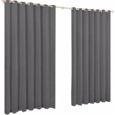 Imagem de Cortina De Microfibra 3,00X2,50 Cinza Ilhós Cromado - Confecções evang