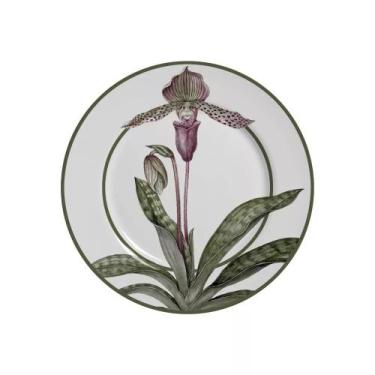 Imagem de Conjunto com 6 Pratos de Sobremesa Orquídeas Ø21cm - Alleanza Cerâmica