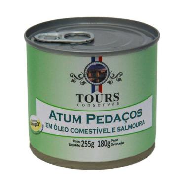 Imagem de Atum Pedaços com Óleo Comestível e Salmoura Tours 180g - Tours Conserv