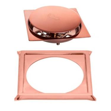 Imagem de Ralo Click Inteligente P/ Piso + Porta Grelha Rose 15x15 - MONTELAR, T