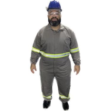 Imagem de Macacão Plus Size REFORÇADA de Brim Pesado com Faixa Refletivo Uniform