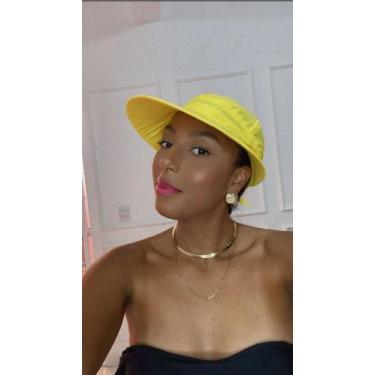 Imagem de Chapéu Viseira Tactel Aba Larga Moda Feminina Verão Fashion Praia Vôle