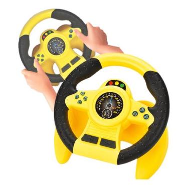 Imagem de Volante Giro 360 Brinquedo Som Música Com Alça Carro Ventosa - Dm Toys