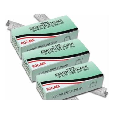 Imagem de 3 Caixas Grampo 8mm 106-8 Polido Para Grampeador Rocama - comercial ol