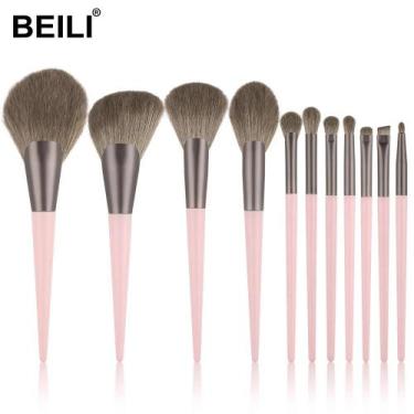 Imagem de Kit pincéis de maquiagem BEILI Base Pó Sombra - ElaShopp