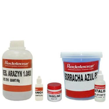 Imagem de Kit Borracha De Silicone Azul + Resina Poliester Cristal - Redelease