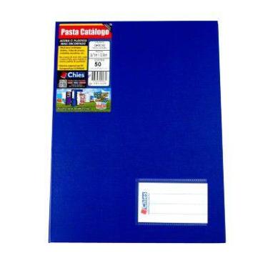 Imagem de Pasta Catalogo Chies com Parafusos de Metal com 50 Sacos Azul Royal 25