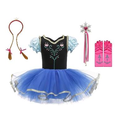 Imagem de Dressy Daisy Collant de balé, vestido tutu para meninas, bailarina, fantasia de dança, roupa de dança com saia de tule, Estilo A (com acessórios), 2-3 Anos