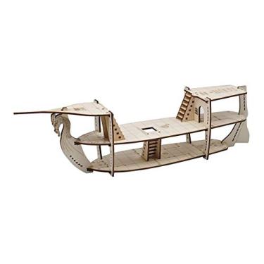 Imagem de Miniaturas 3D RPG com corte a laser de madeira, 3 níveis com 1 mapa de terreno de batalha em grade perfeita para D&D, Pathfinderor e outros jogos de mesa