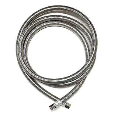 Imagem de Shark Industrial Mangueira trançada de aço inoxidável para máquina de gelo de 1,2 m com conexão Comp de 0,6 cm por 1/10.2 cm