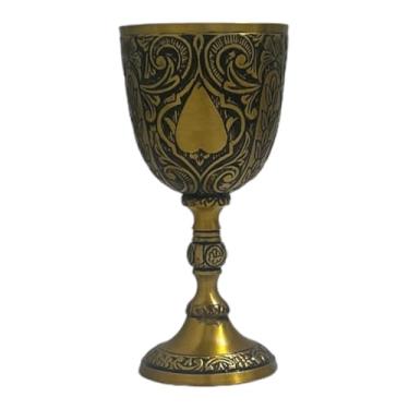 Imagem de Morcomart Cálice de cálice de latão feito à mão - estilo vintage, 340 g, ideal para eventos temáticos medievais, casamentos e decoração de casa