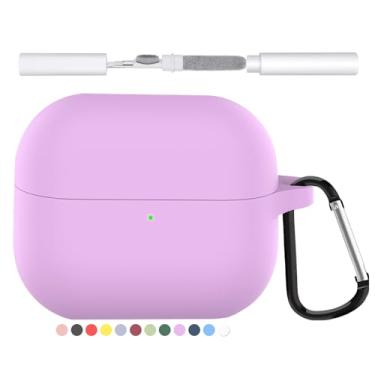 Imagem de Capa de silicone compatível com Samsung Galaxy Buds 3/Galaxy Buds 3 Pro (2024), capas protetoras para Galaxy Buds 3 Pro com kit de limpeza de chaveiro, acessórios de fone de ouvido Buds3 à prova de