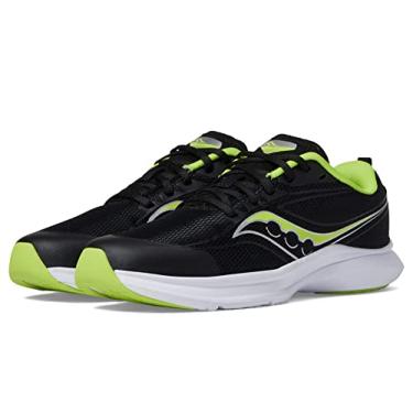 Imagem de Saucony Kinvara 13 feminino (criança pequena/criança grande), Preto/limão, 12.5 Wide Big Kid