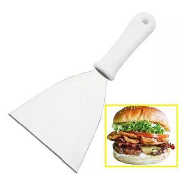Imagem de Espátula Chapeiro Reta Pequena 8x24cm Em Inox Profissional - Saga